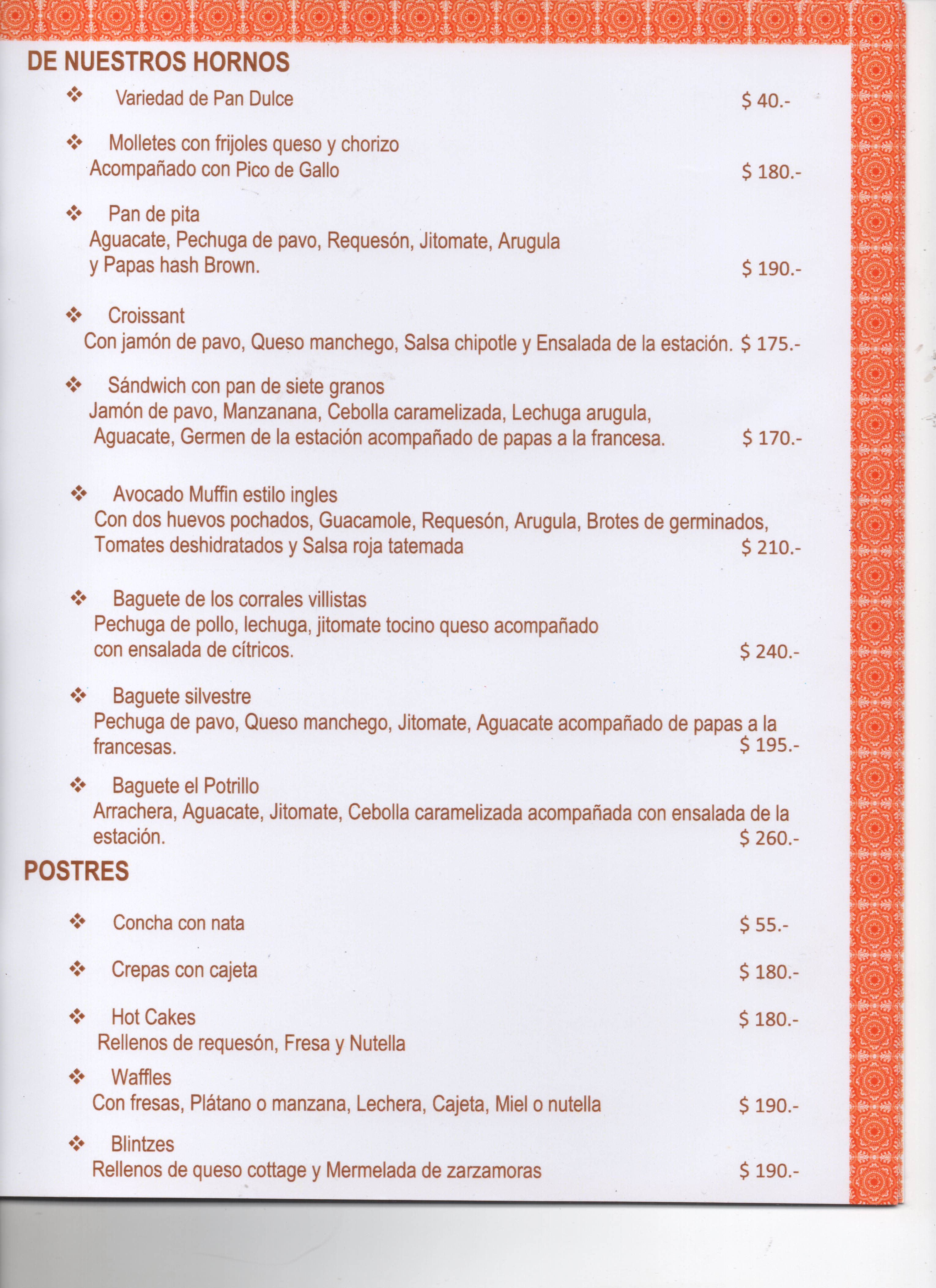 Página 4 del Menú de Desayunos