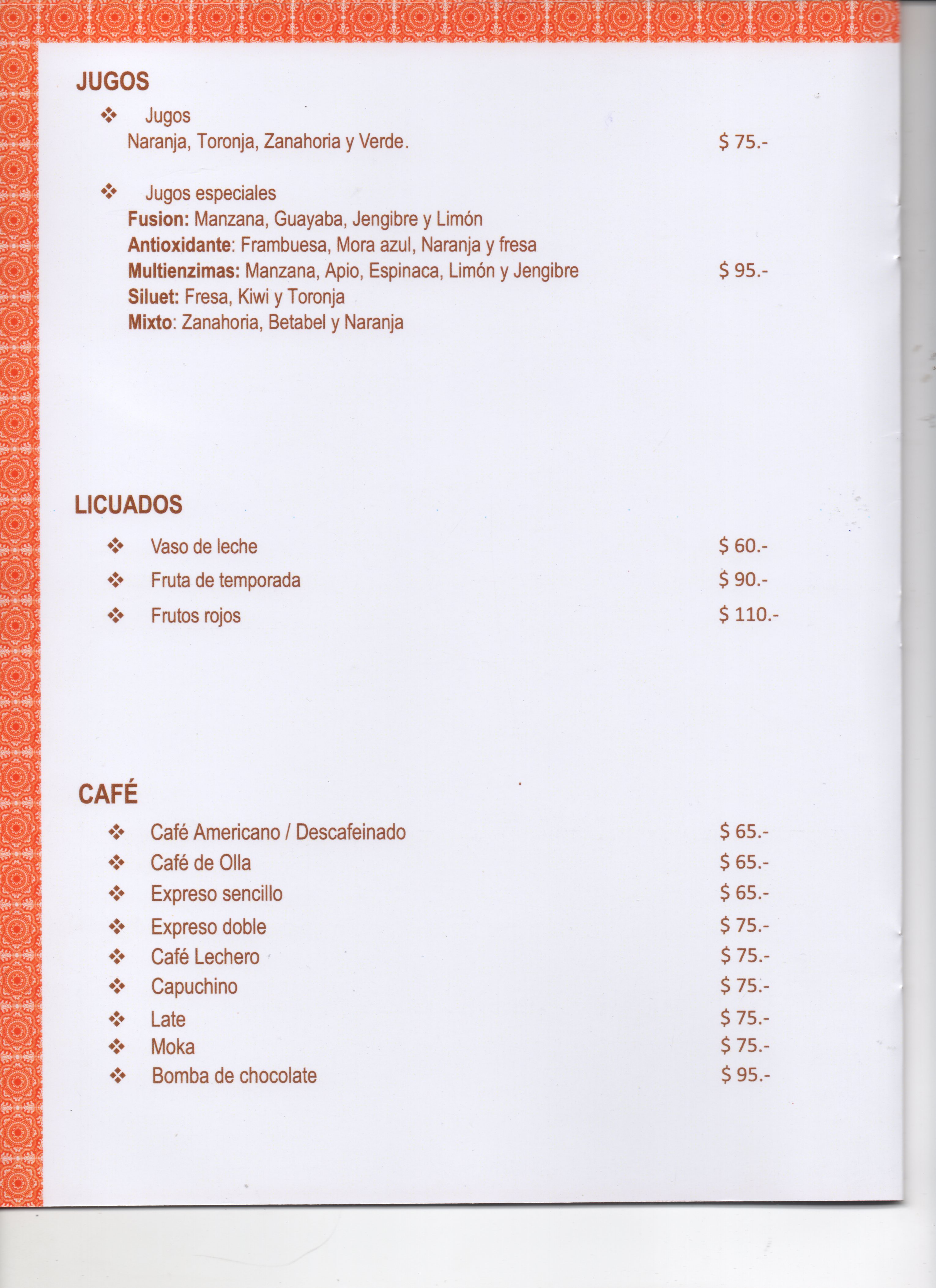 Página 5 del Menú de Desayunos
