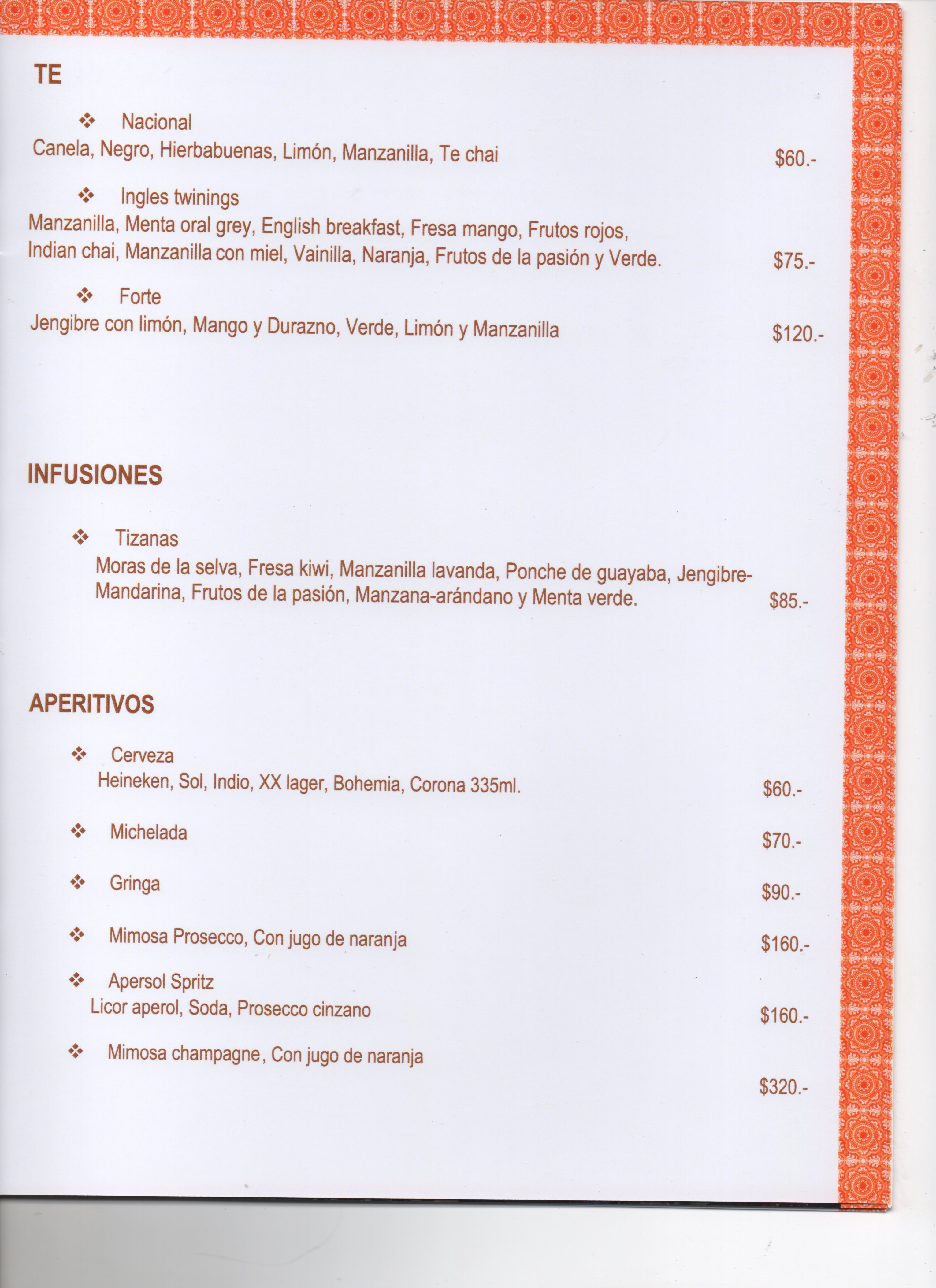 Página 6 del Menú de Desayunos